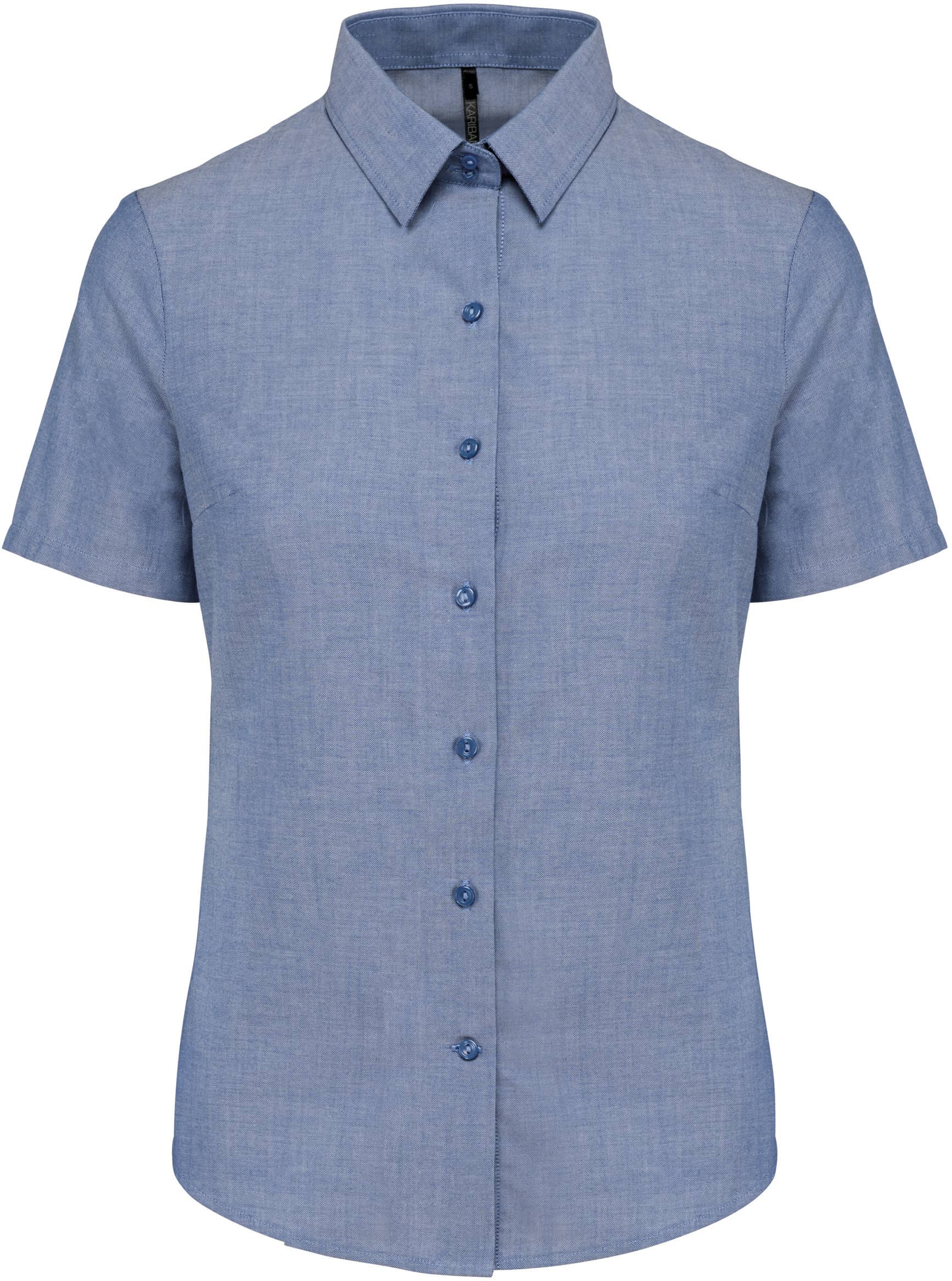 Damen Oxford Kurzarmbluse