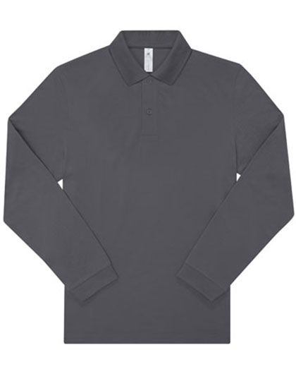 Schweres Unisex Langarm-Poloshirt aus nachhaltigerer Baumwolle