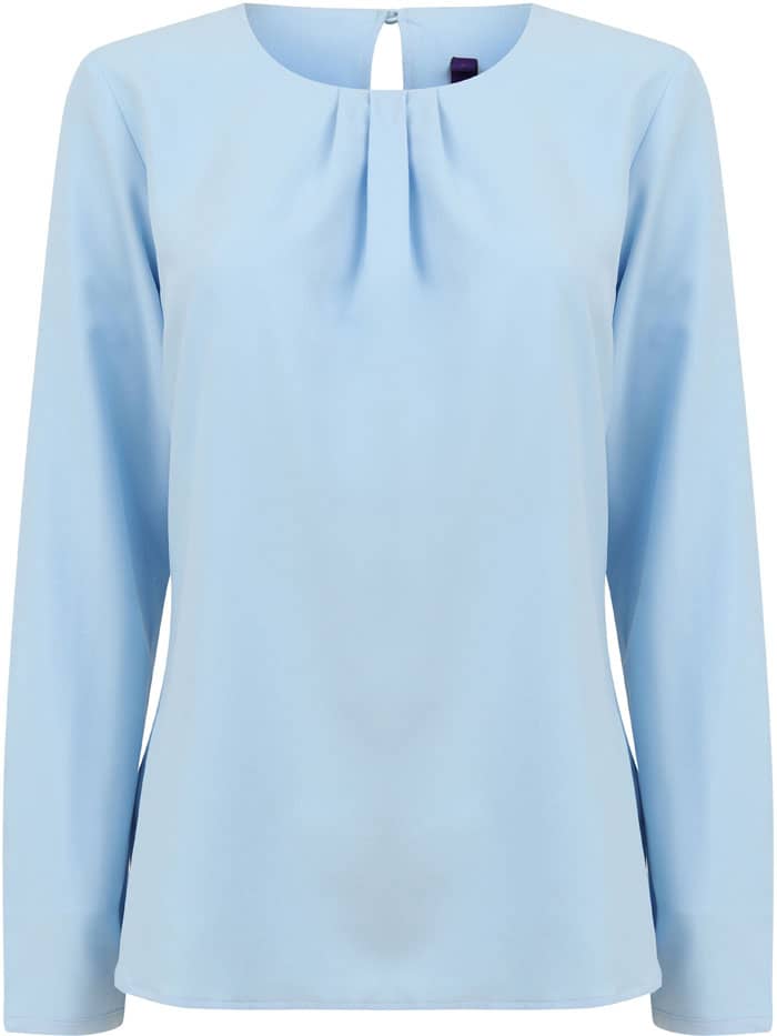 Ladies´ Pleat Front Long Sleeved Blouse