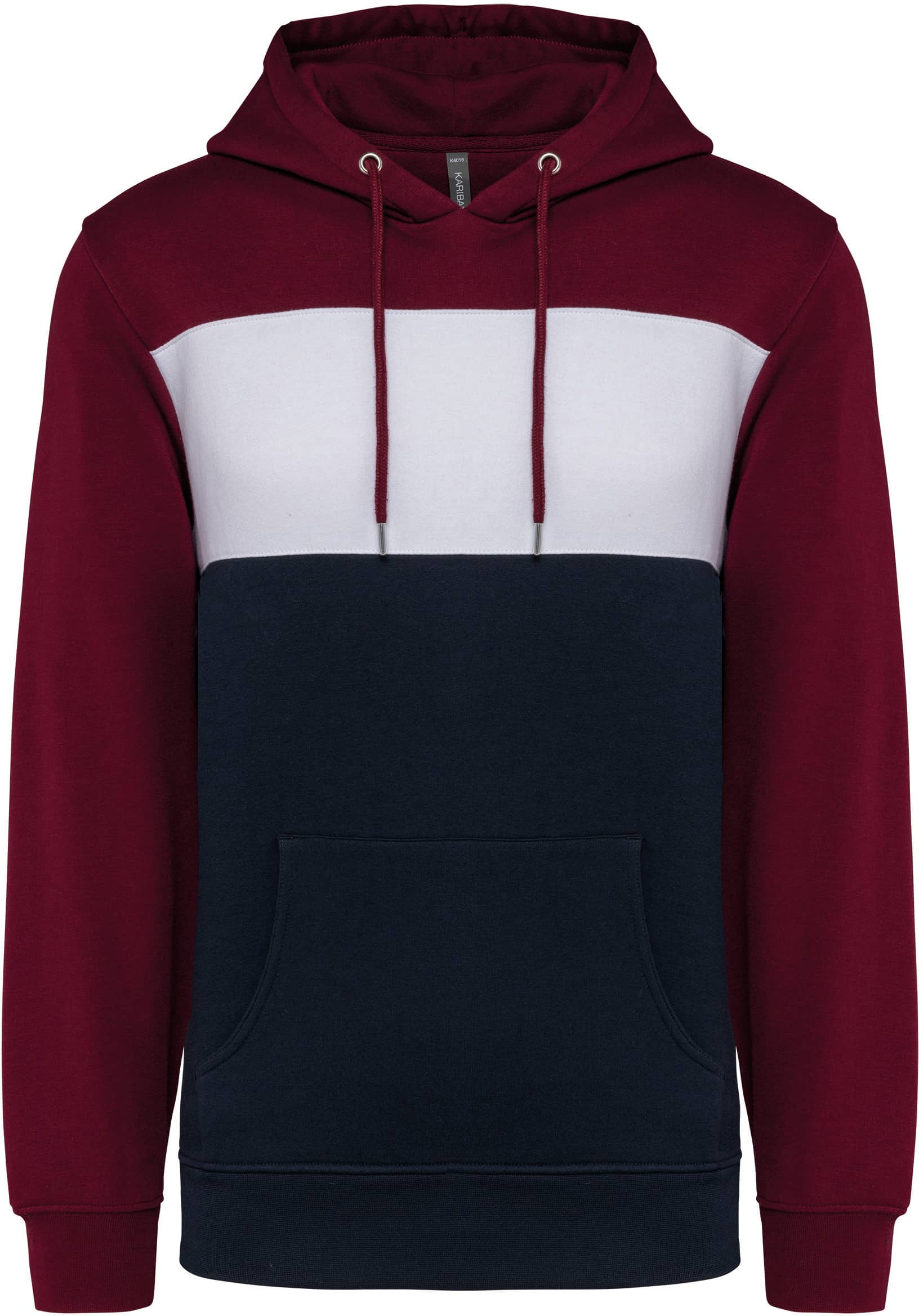 Dreifarbiges Kapuzensweatshirt, Unisex