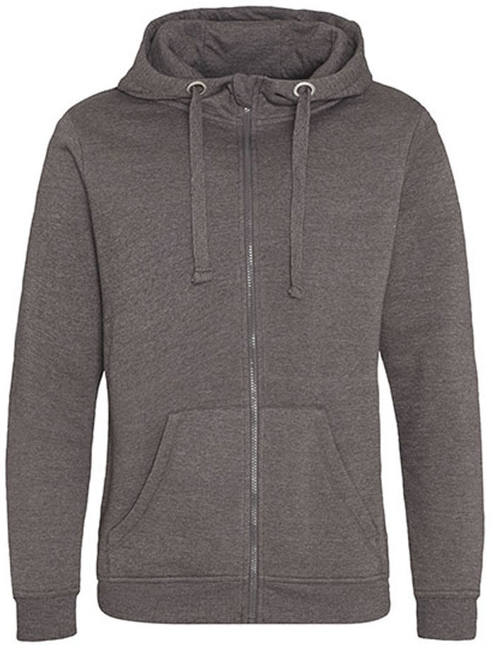 Schwerer Herren-Zip-Hoodie "Graduate" mit Kängurutasche