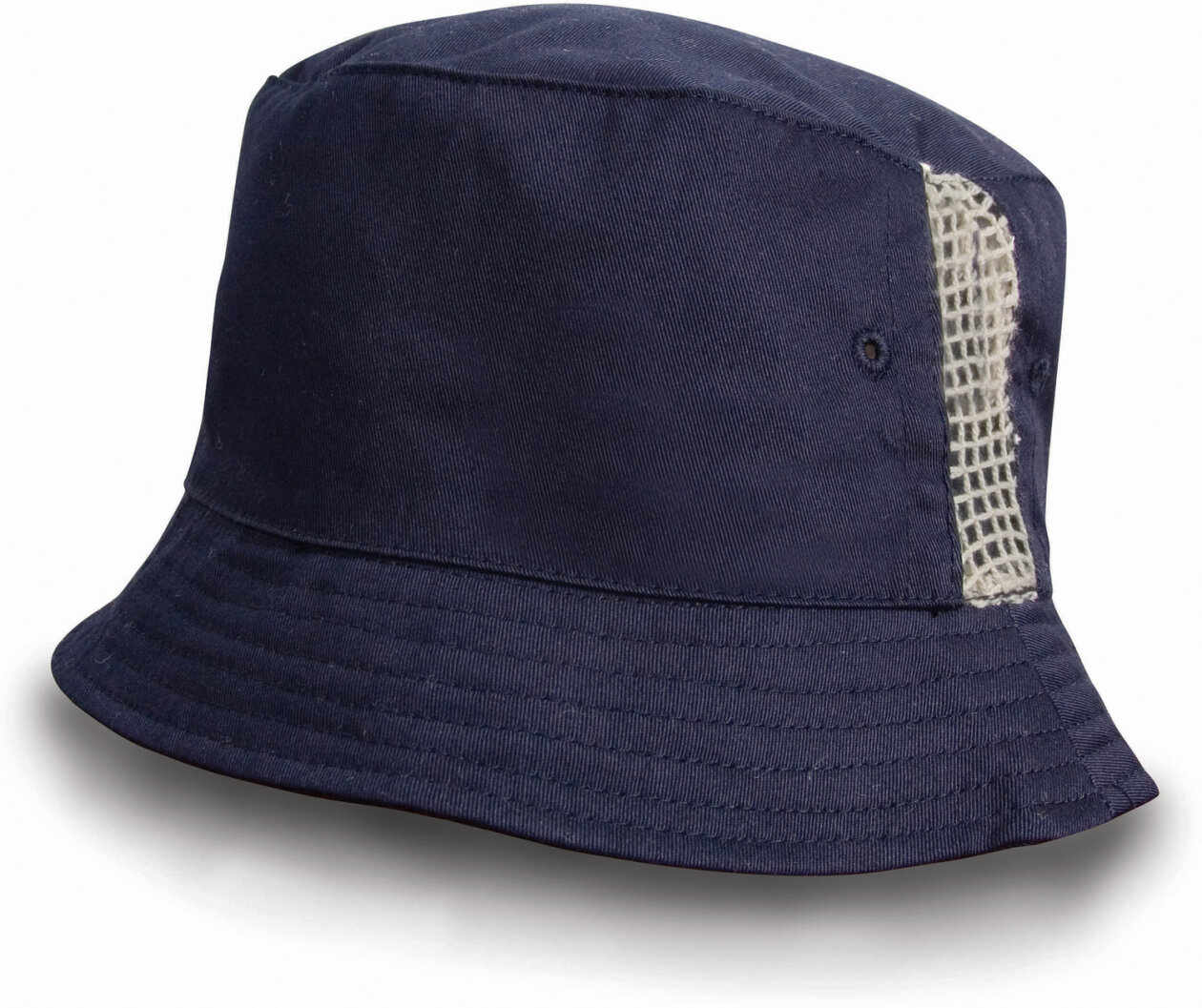 Deluxe Washed Cotton Bucket Hat With Side Mesh Panels