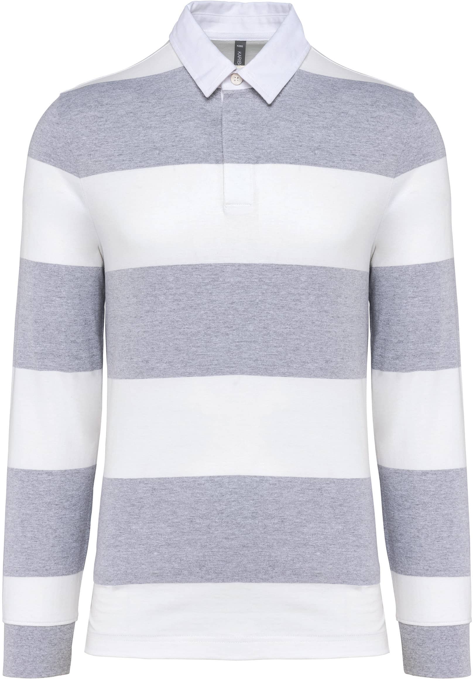 Gestreiftes Polohemd mit langen Ärmeln, Unisex