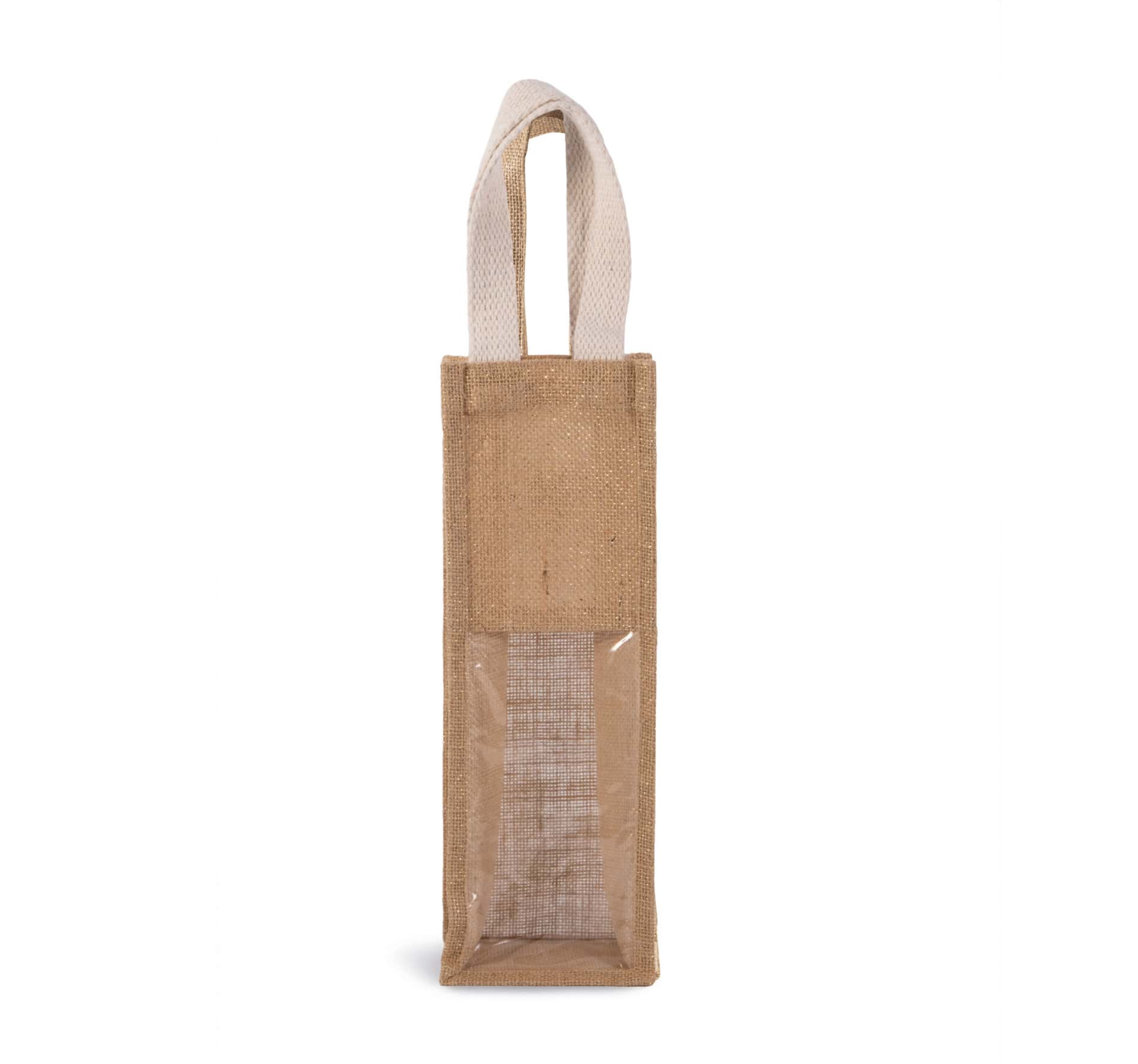 Jute-Flaschenbeutel - Natural/Gold - 1 Flasche