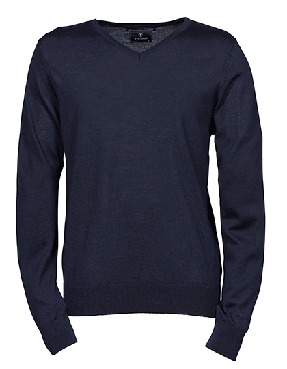 Herren V-Neck Strickpullover aus italienischem Merino-/Polyacrylgarn