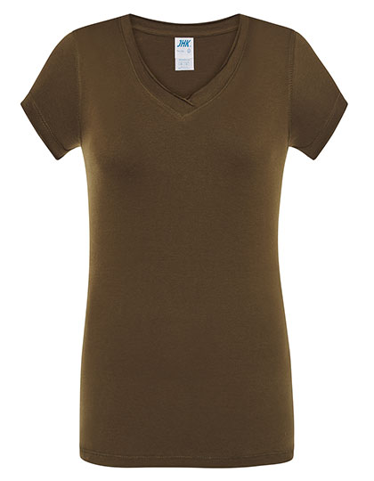 Slim Fit Damen-T-Shirt "Sicilia" mit V-Ausschnitt