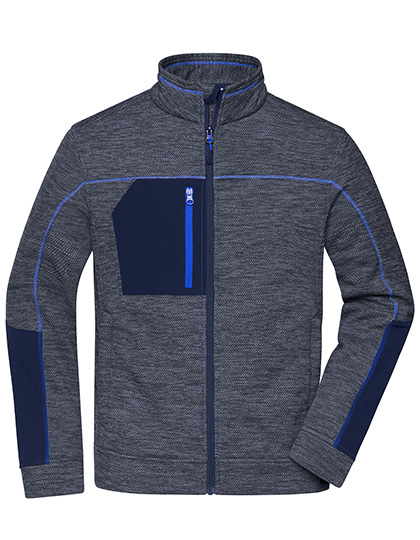 Strukturierte Herren-Fleecejacke mit Kontrastnähten