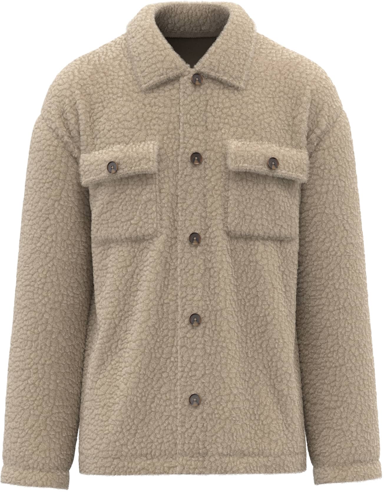 Unisex-Überhemd aus Sherpa mit überschnittenen Schultern