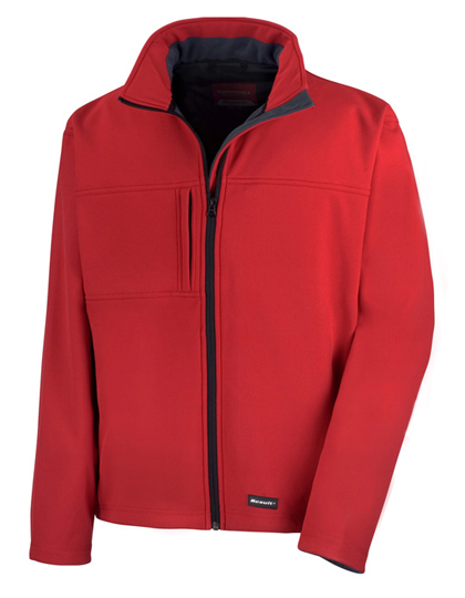 3-lagige klassische Herren-Softshelljacke mit Brusttasche - 8.000 mm