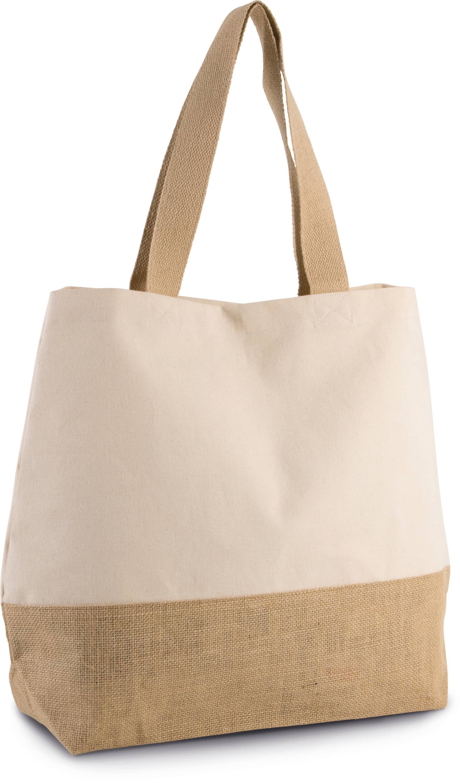 Baumwolltuch-Jute-Shoppingtasche - Natur
