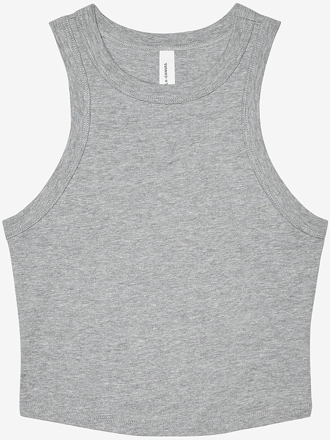 Kurzes Damen Racerback-Tanktop mit Mikro Rib