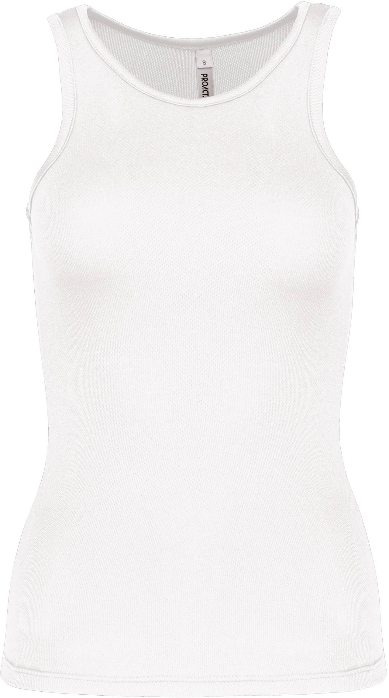 Damen Basic Sport Funktionsshirt ärmellos - White