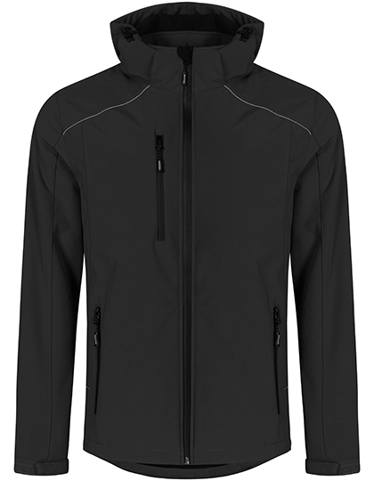 Hochwertige Herren Softshelljacke 8.000 mm mit reflektierende Paspeln