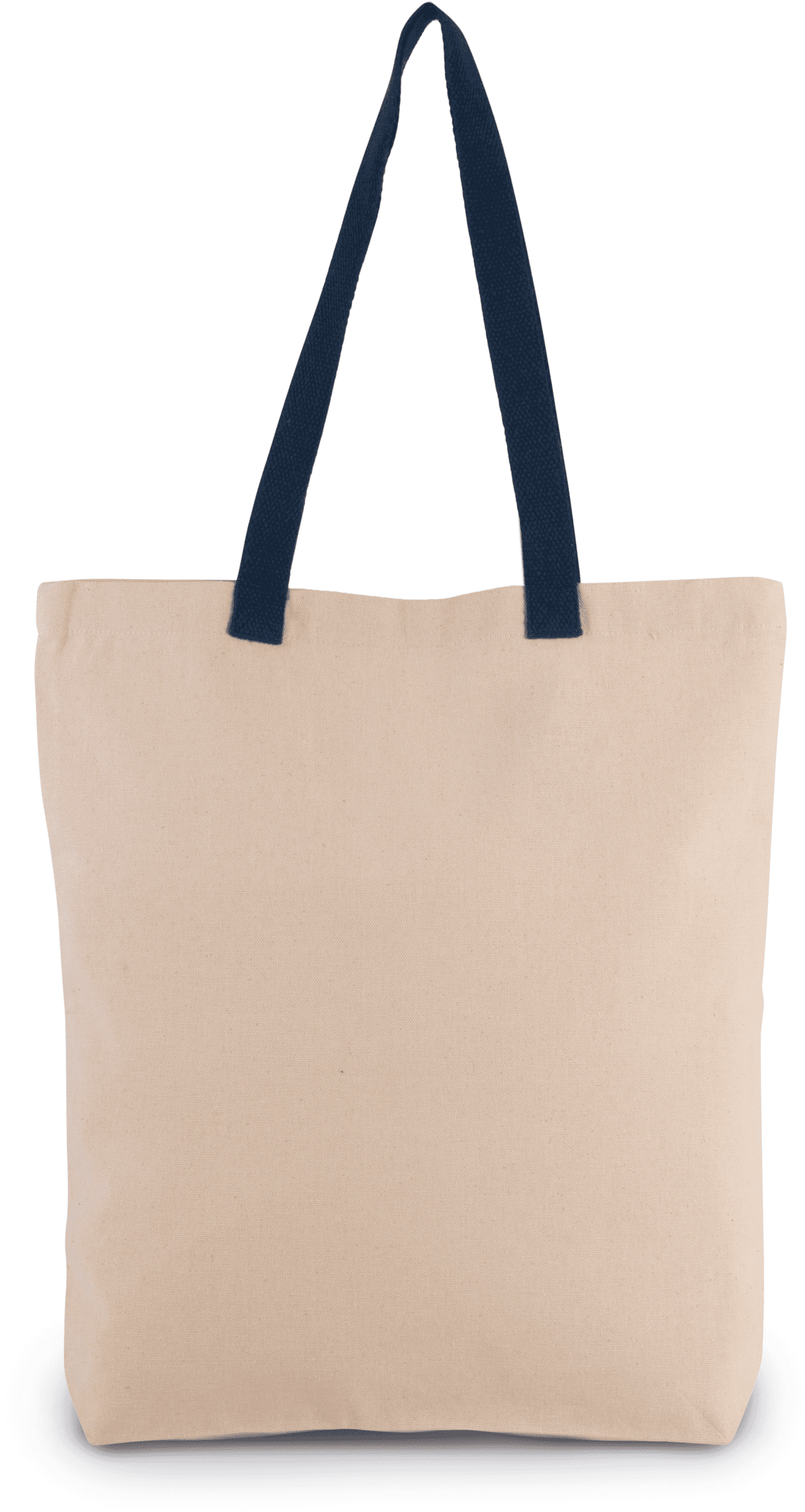 Shoppingtasche mit Seitenfalte und kontrastfarbenem Griff