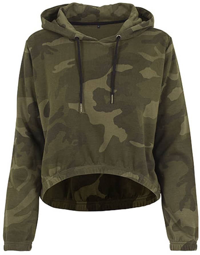 Ladies Camo Cropped Hoody