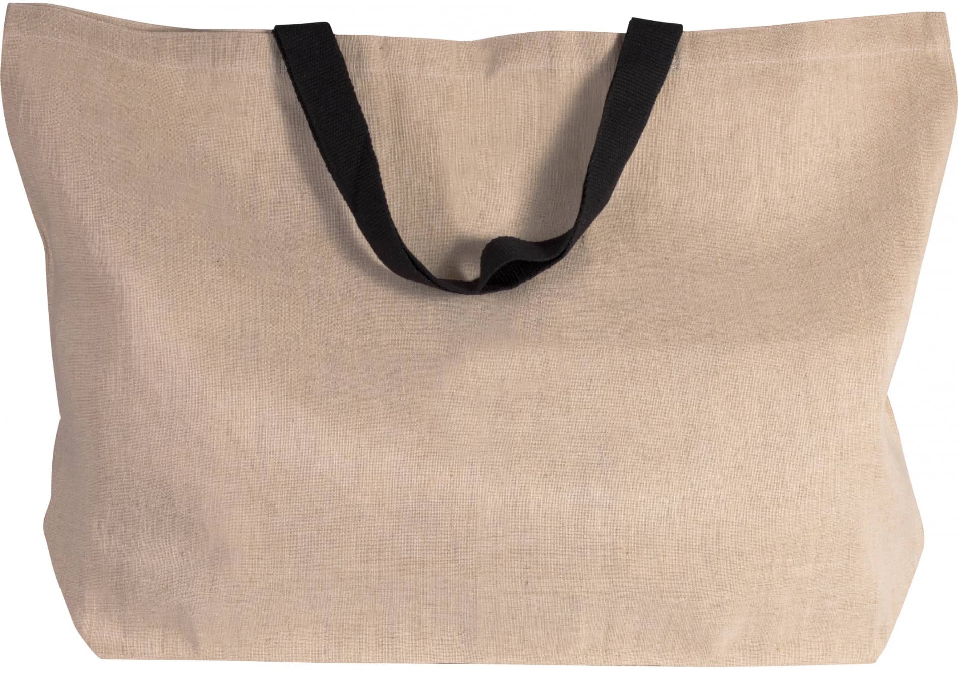 Großer Shopper aus Jute-Baumwoll-Mischgewebe - Natural