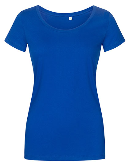 Schmal geschnittenes leichtes Damen-T-Shirt mit Scoop-Ausschnitt