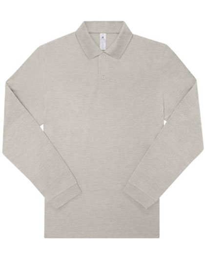 Schweres Unisex Langarm-Poloshirt aus nachhaltigerer Baumwolle