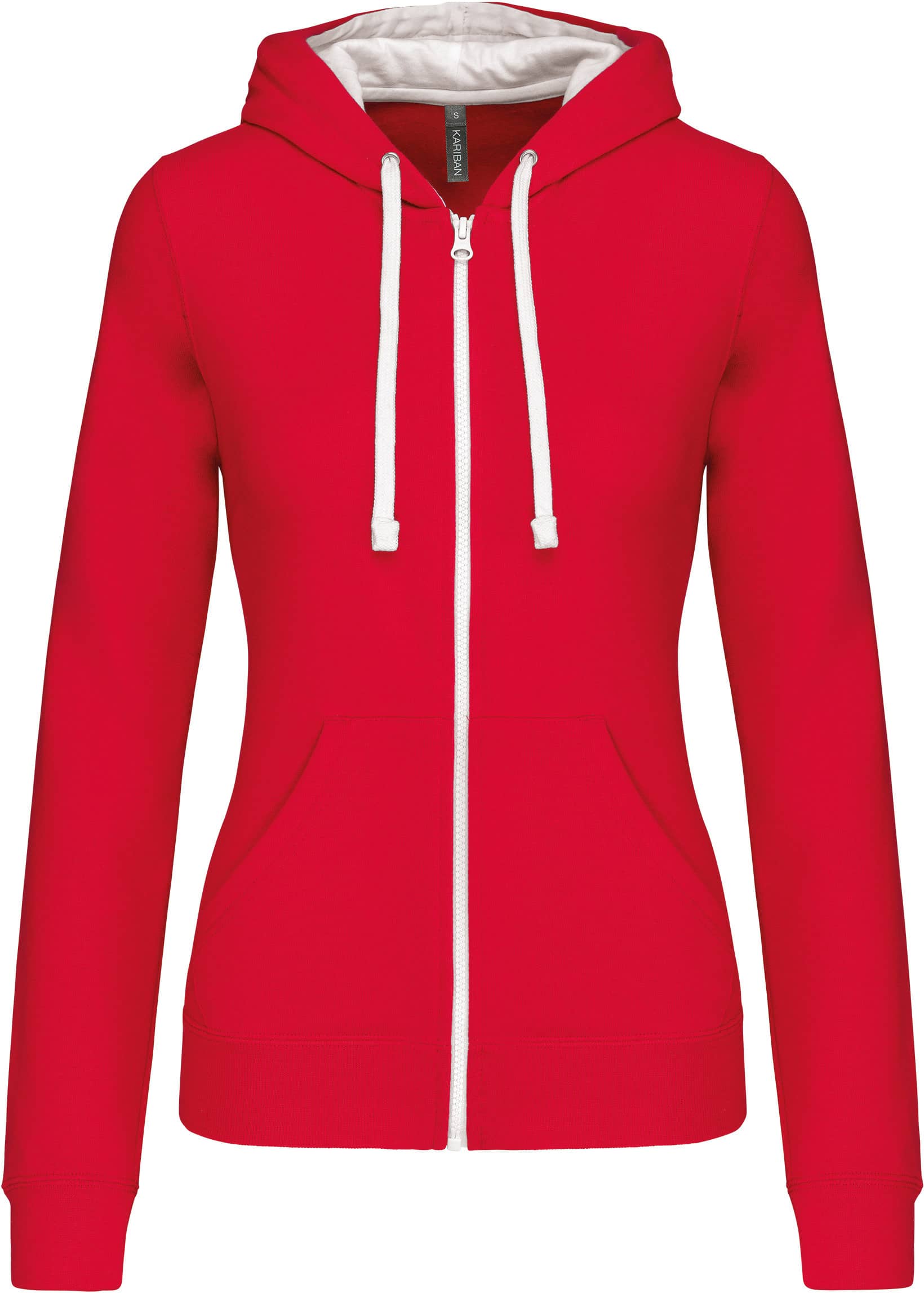 Damen-Kapuzensweatshirt Bicolor mit Reißverschluss