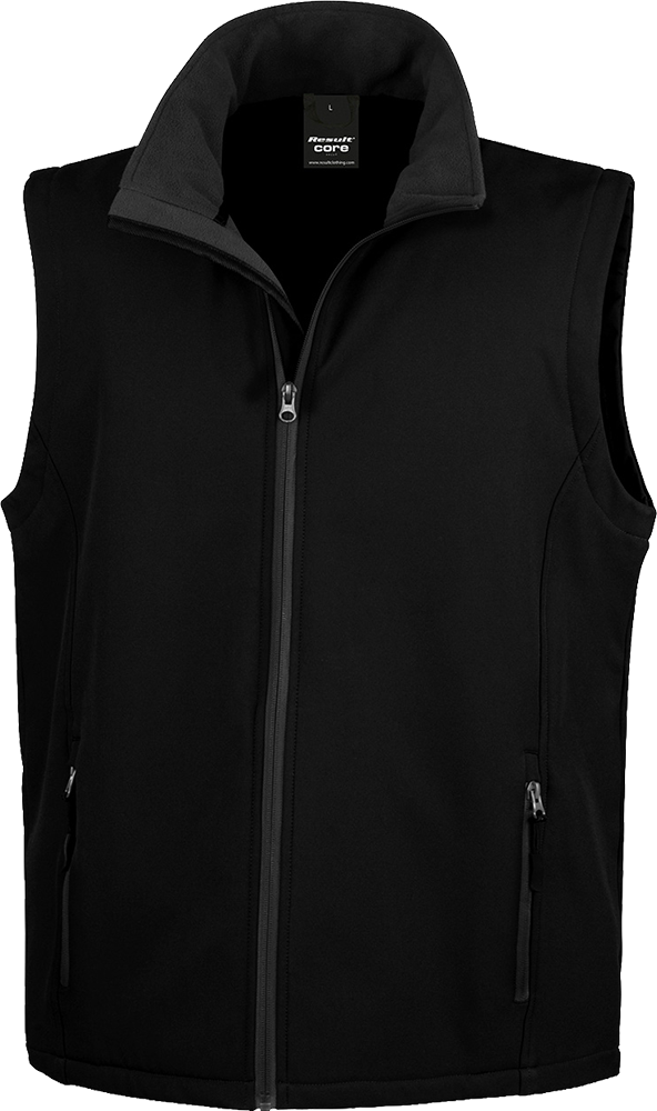 Men's Printable Softshell Bodywarmer with Recycled Fleece Inner