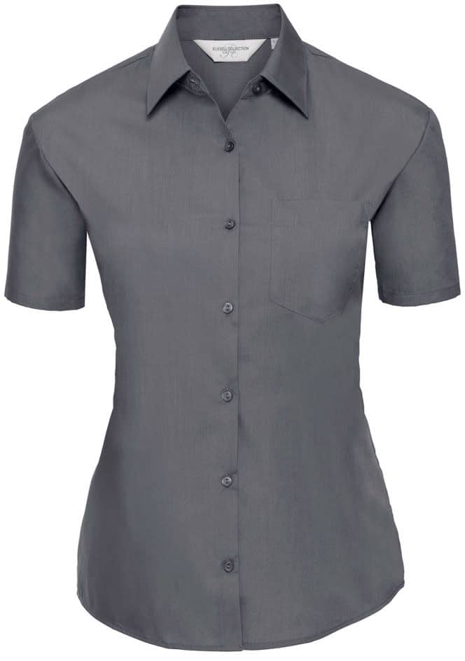 Ladies' Short Sleeve Classic Polycotton Poplin Shirt