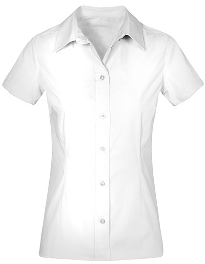 Pflegeleichte Popelinebluse mit Kentkragen und Brusttasche