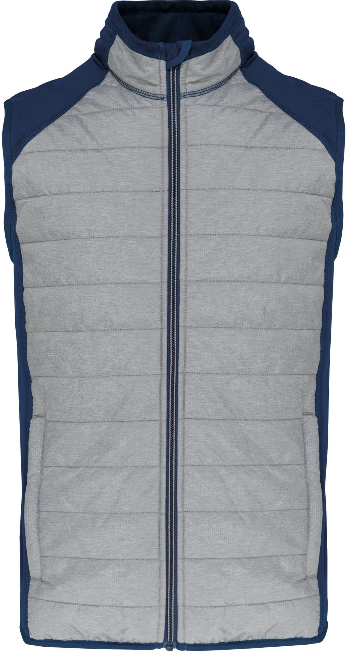 Sportweste aus Bi-Material PA235A - Marl Grey / Sporty Navy