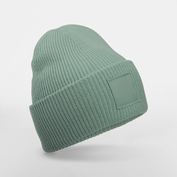 Deep Cuffed Tonal Patch Beanie