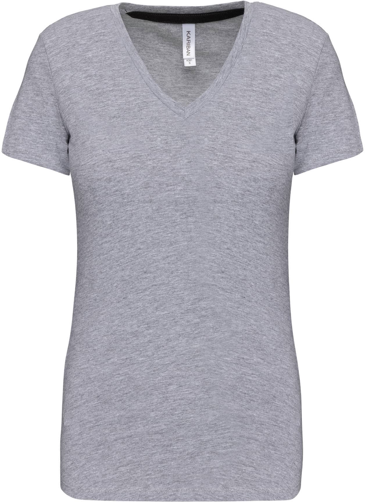 Ladies` Short-sleeved V-Neck T-Shirt