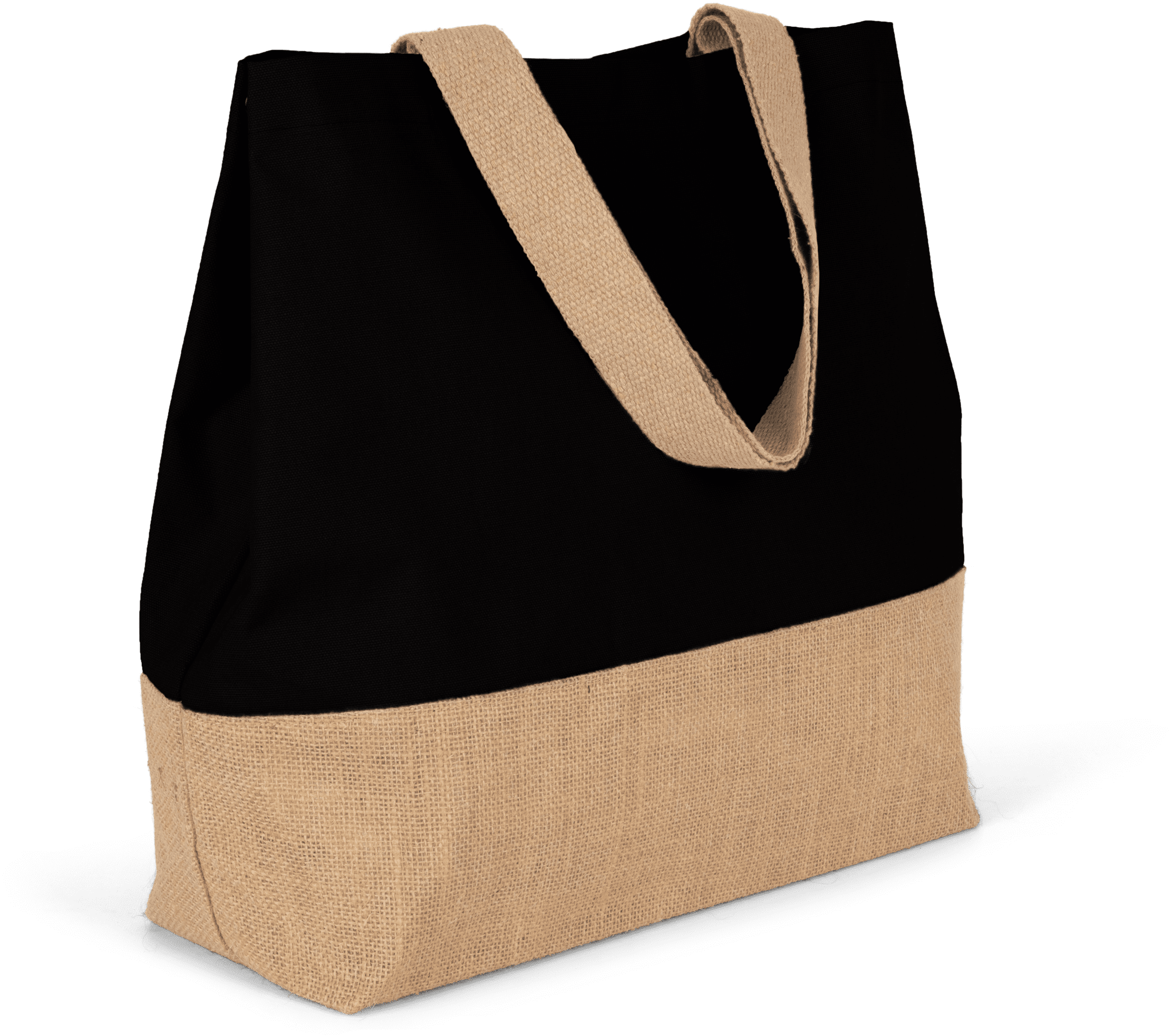 Baumwolltuch-Jute-Shoppingtasche - zweifarbig
