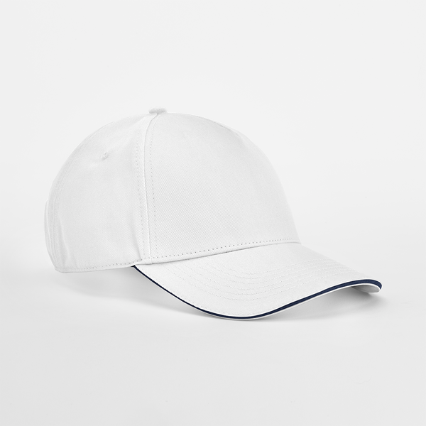 EarthAware® Classic Organic Cotton 5 Panel Cap - Sandwich Peak