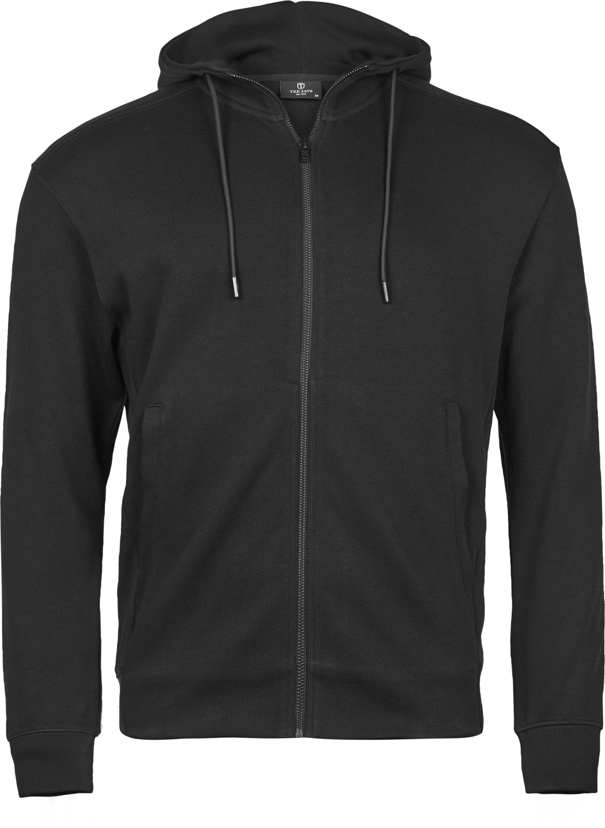 Ribbed Interlock Hooded Full Zip