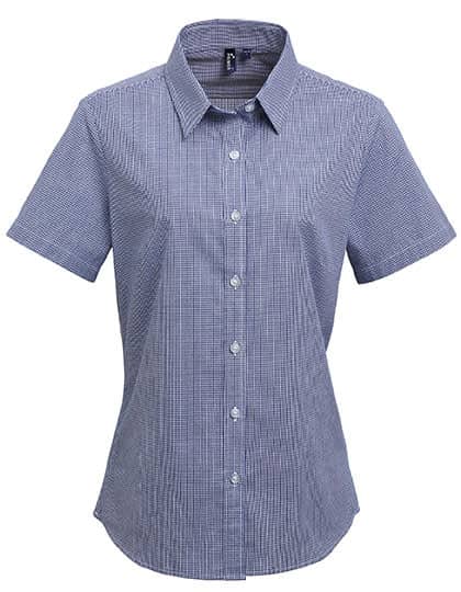 Women´s Microcheck (Gingham) Short Sleeve Cotton Shirt