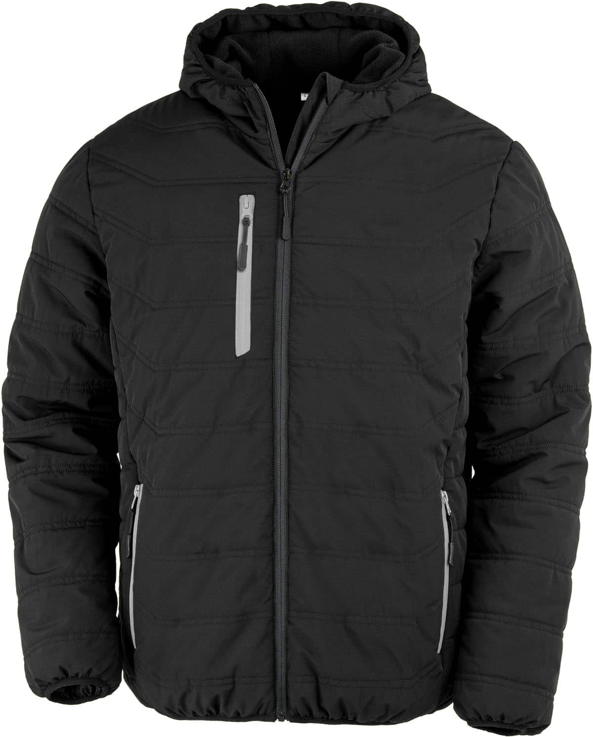 Recycled Black Compass Padded Winter Jacket