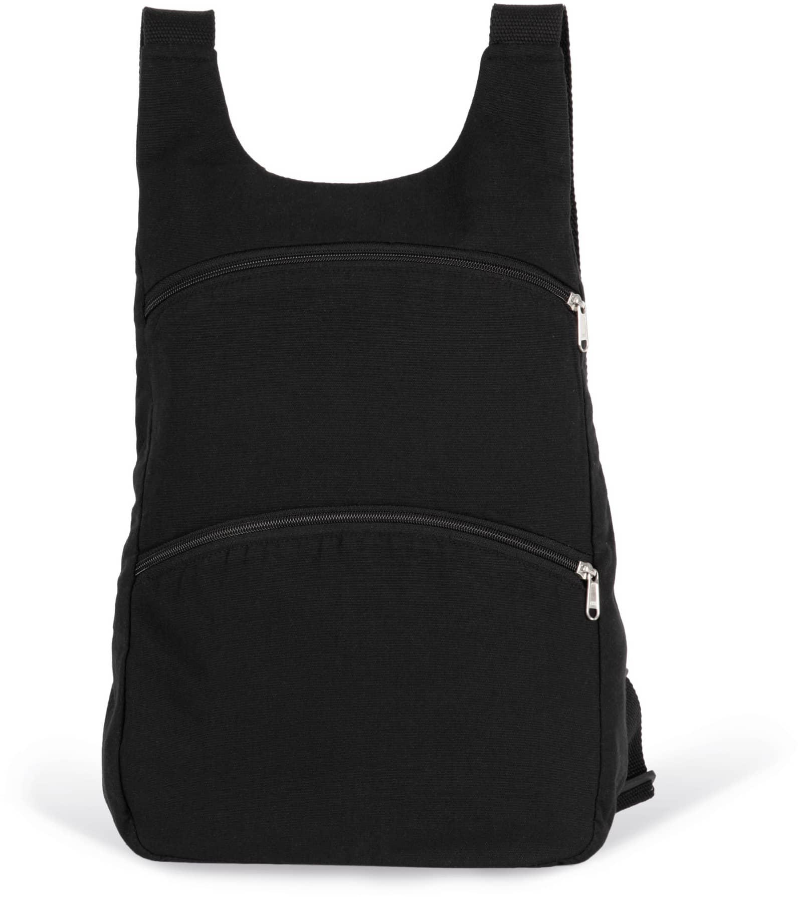 Recycelter Rucksack mit Anti-Diebstahlschutz-Tasche auf der Rückseite