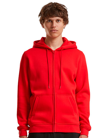Schwerer kuscheliger Herren-Zip-Hoodie mit Kängurutasche