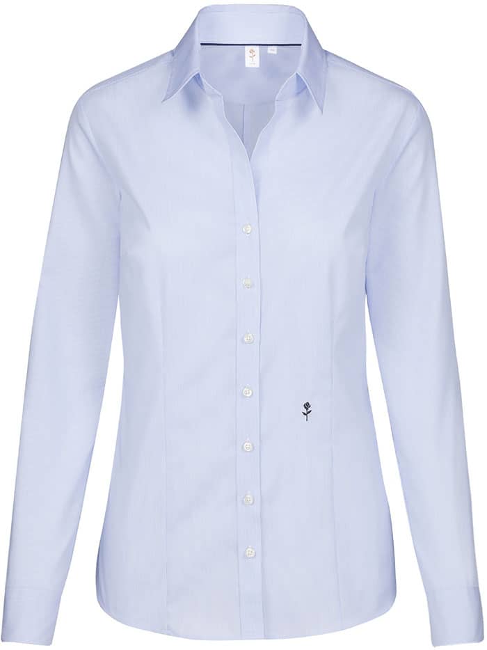 Women´s Blouse Slim Fit Check/Stripes Long Sleeve